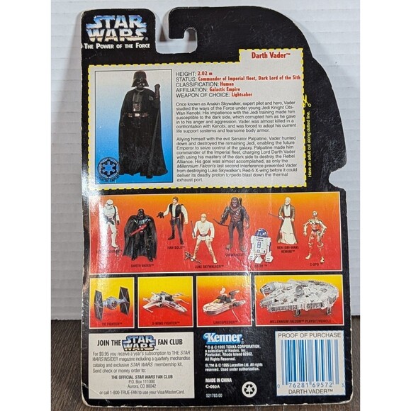 VTG NEW Star Wars Power of the Force Darth Vader Action Figure Kenner 1995 - Picture 3 of 5